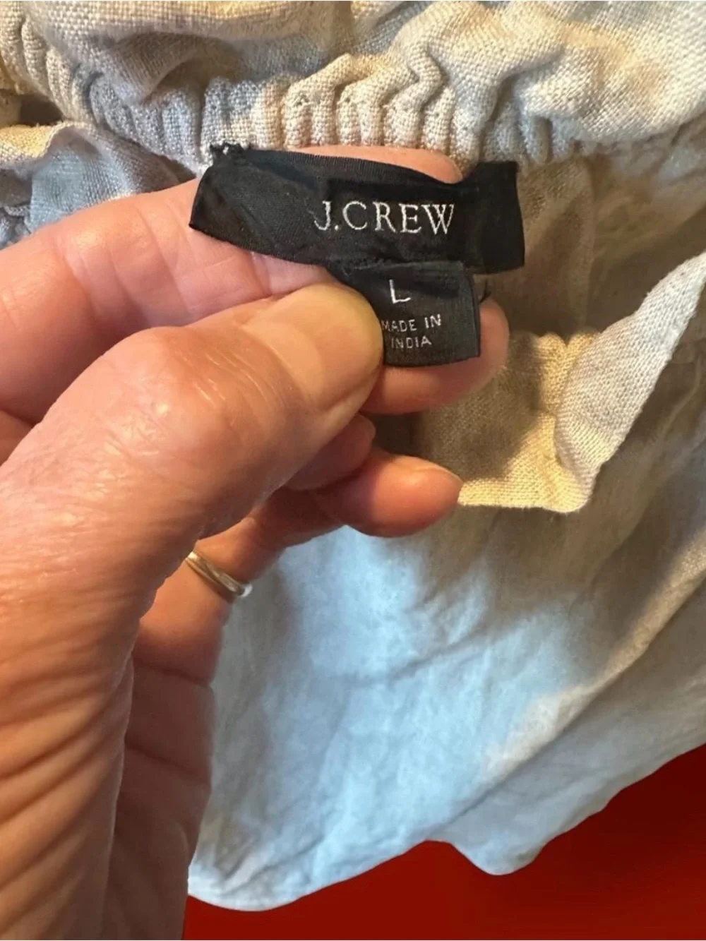 J. Crew Bowtie Detail Tank in Size L Color Flax